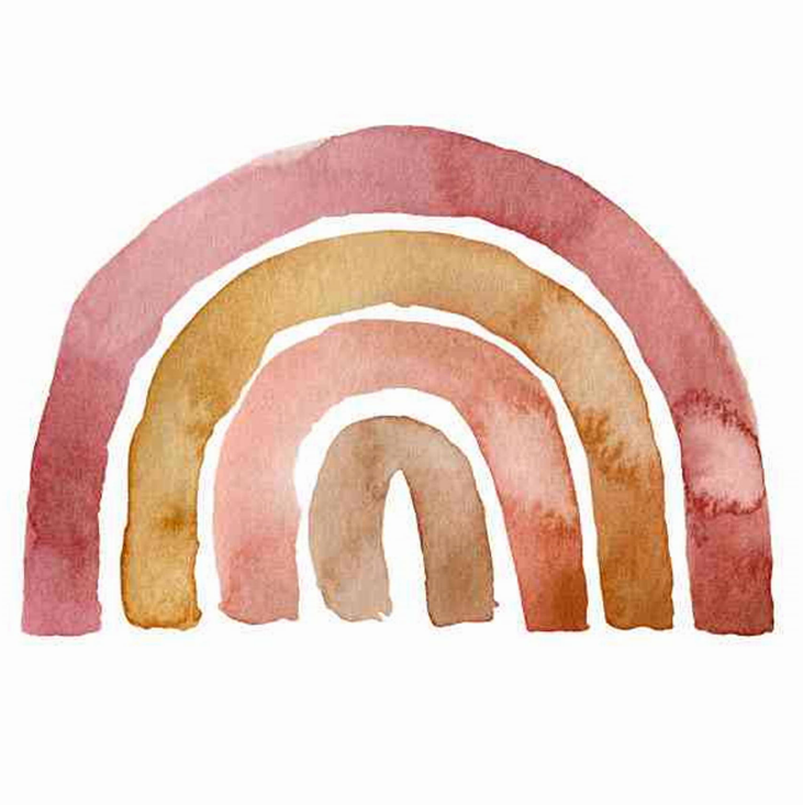 Naklejka do pokoju dziecka Tęcza Watercolor Rainbow Orange 70x57cm