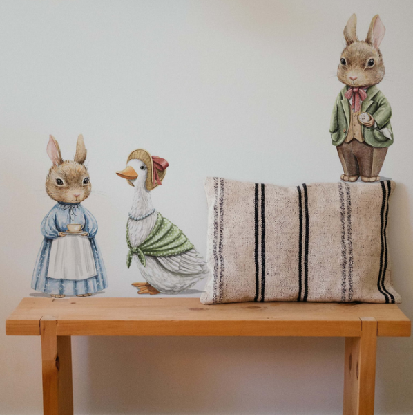 Naklejka do pokoju dziecka Vintage zwierzęta mini