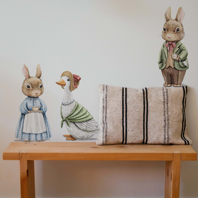 Naklejka do pokoju dziecka Vintage zwierzęta mini