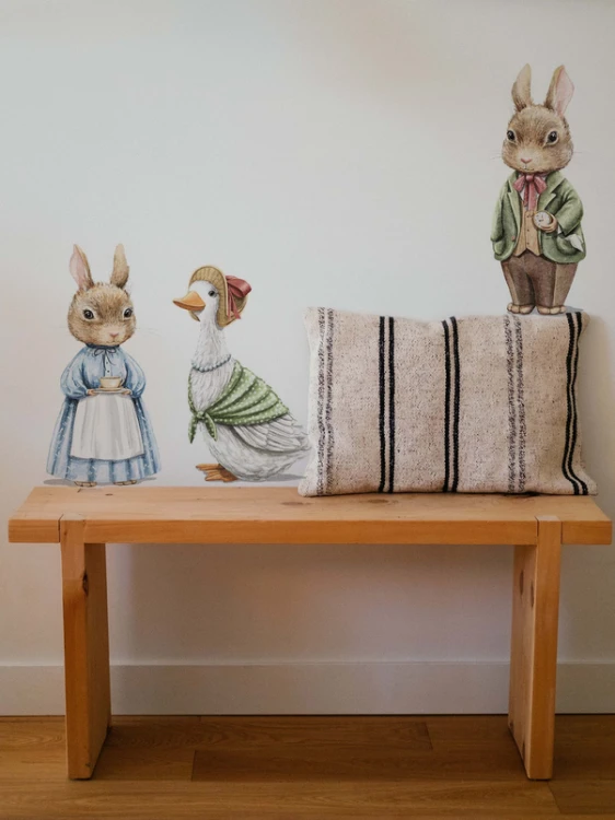 Naklejka do pokoju dziecka Vintage zwierzęta mini