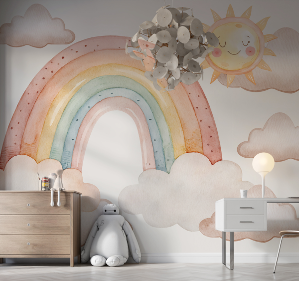 Tapeta do pokoju dziecięcego mural Tęcza