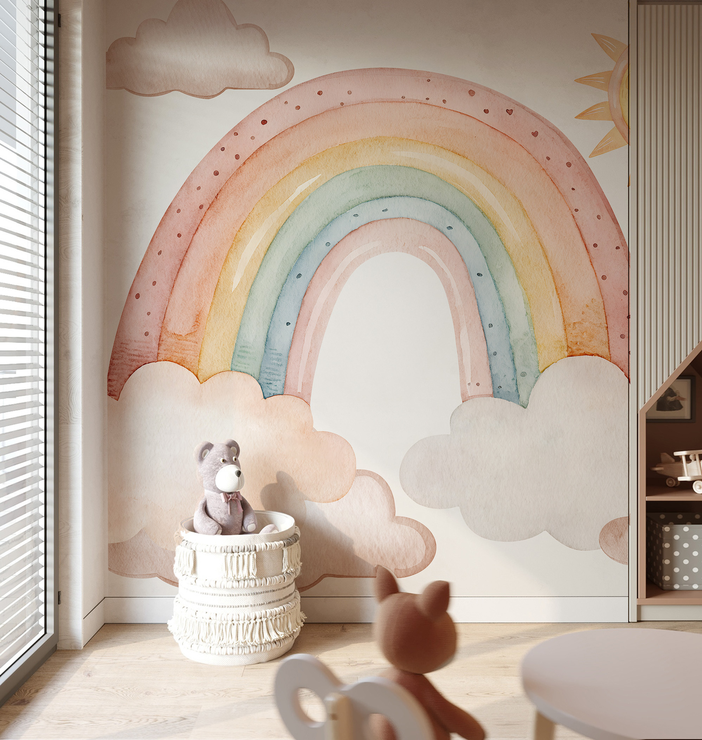 Tapeta do pokoju dziecięcego mural Tęcza