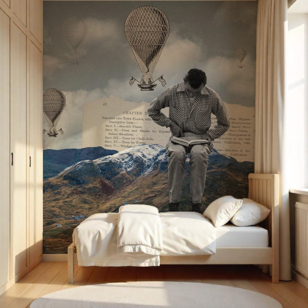 Tapeta do pokoju dziecięcego mural Mól książkowy kids