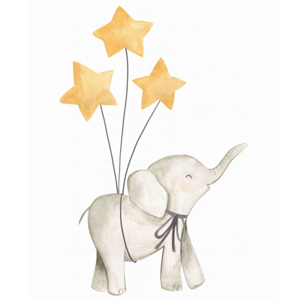 Naklejka do pokoju dziecka Elephant with Balloons