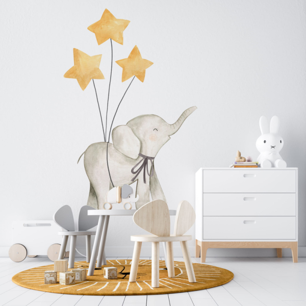 Naklejka do pokoju dziecka Elephant with Balloons