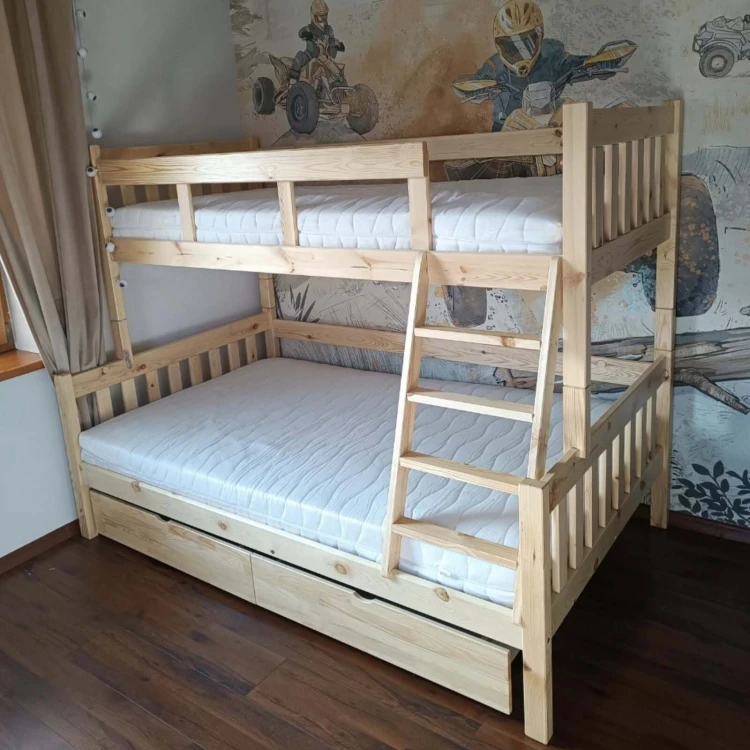 Drewniane Łóżko Piętrowe Montessori Edek - różne kolory i rozmiary