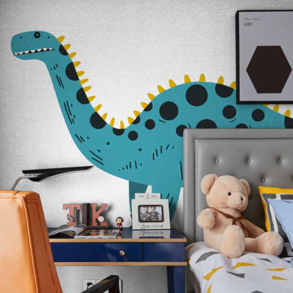 Naklejka do pokoju dziecka Dino turquoise dł. 60cm
