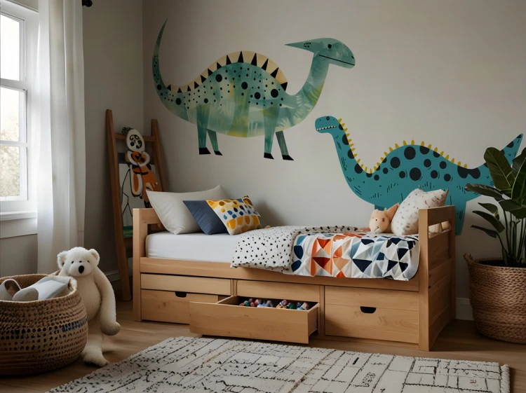 Naklejka do pokoju dziecka Dino green dł. 60cm