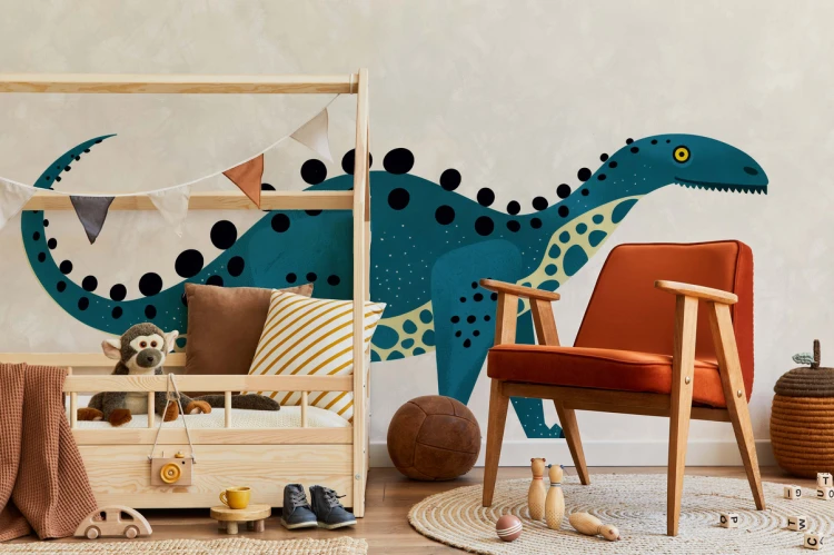 Naklejka do pokoju dziecka Dino blue
