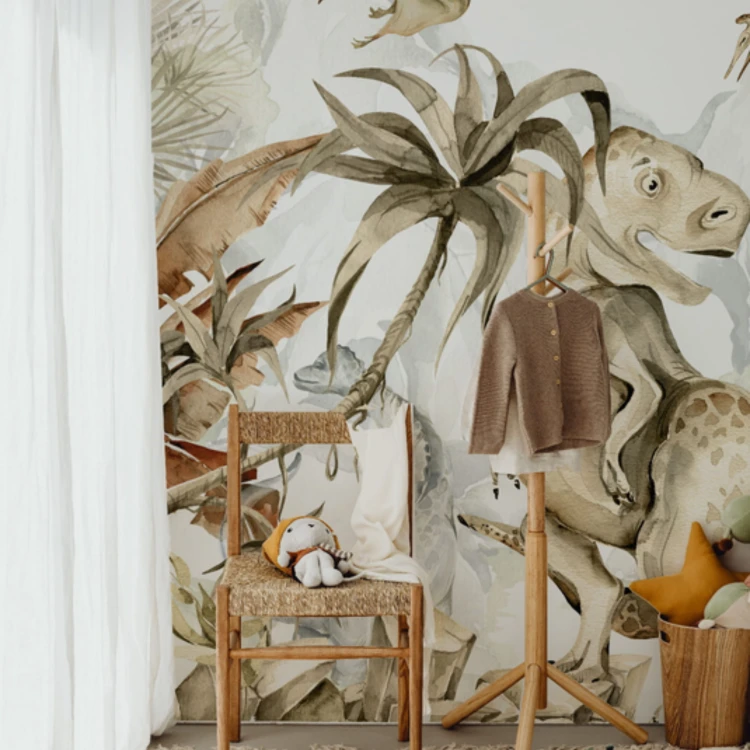 Tapeta do pokoju dziecięcego mural dinozaury