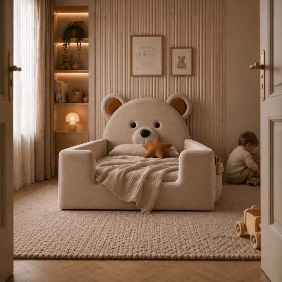 Niskie łóżko dziecięce TEDDY MINI z miękkimi bokami