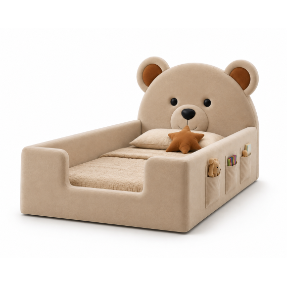Zagłówek Miś TEDDY MINI z szeleszczącymi uszkami i noskiem
