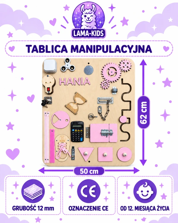 tablica manipulacyjna white blush dla dziewczynki