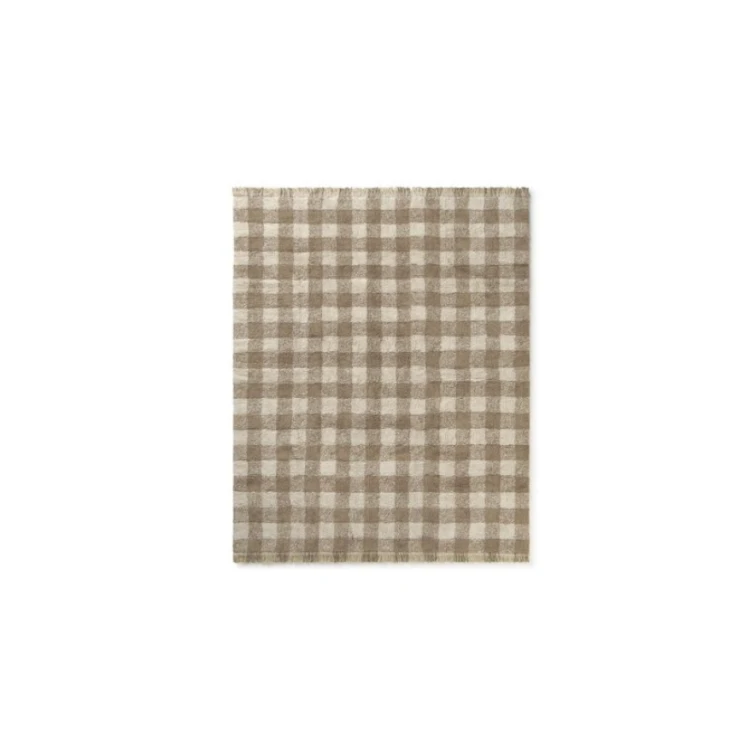 DYWAN BAWEŁNIANY VICHY MARRON 90X120 CM - LORENA CANALS