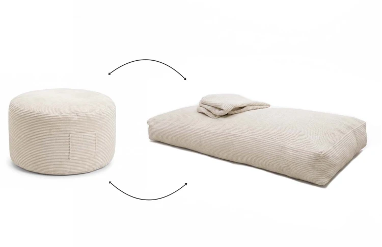 Pufa i materac podłogowy Shappy Futon Bean Bag Corduroy VANILLA