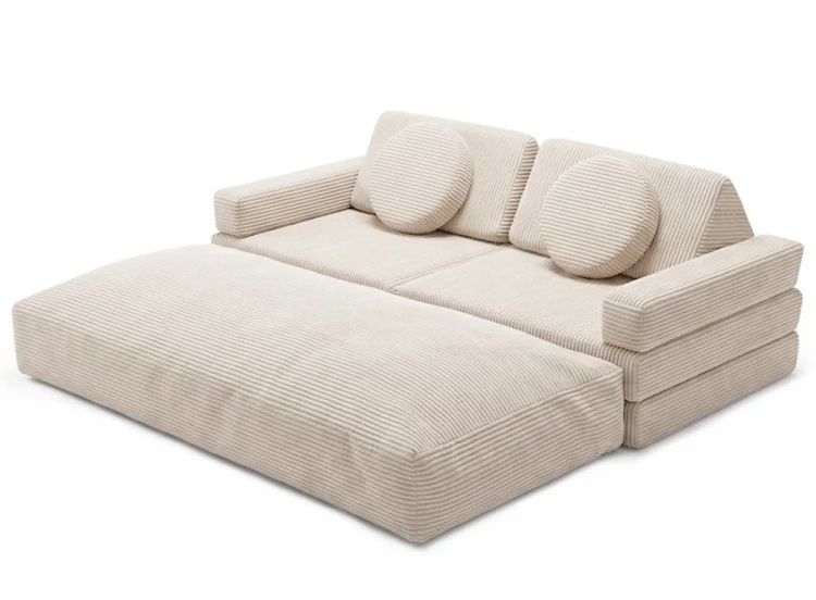 Pufa i materac podłogowy Shappy Futon Bean Bag Corduroy VANILLA