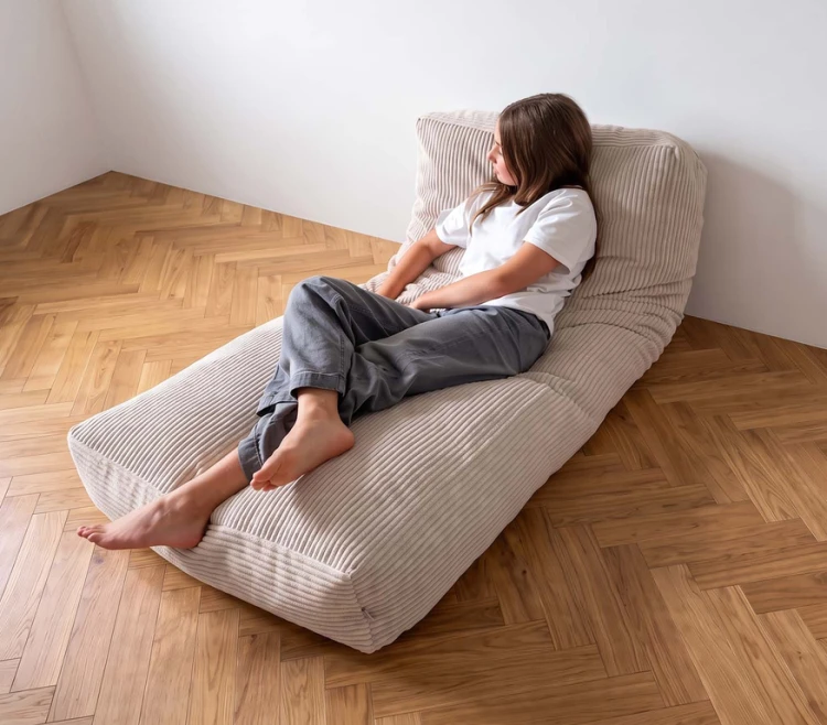 Pufa i materac podłogowy Shappy Futon Bean Bag Corduroy VANILLA