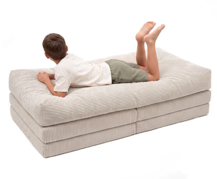 Pufa i materac podłogowy Shappy Futon Bean Bag Corduroy VANILLA