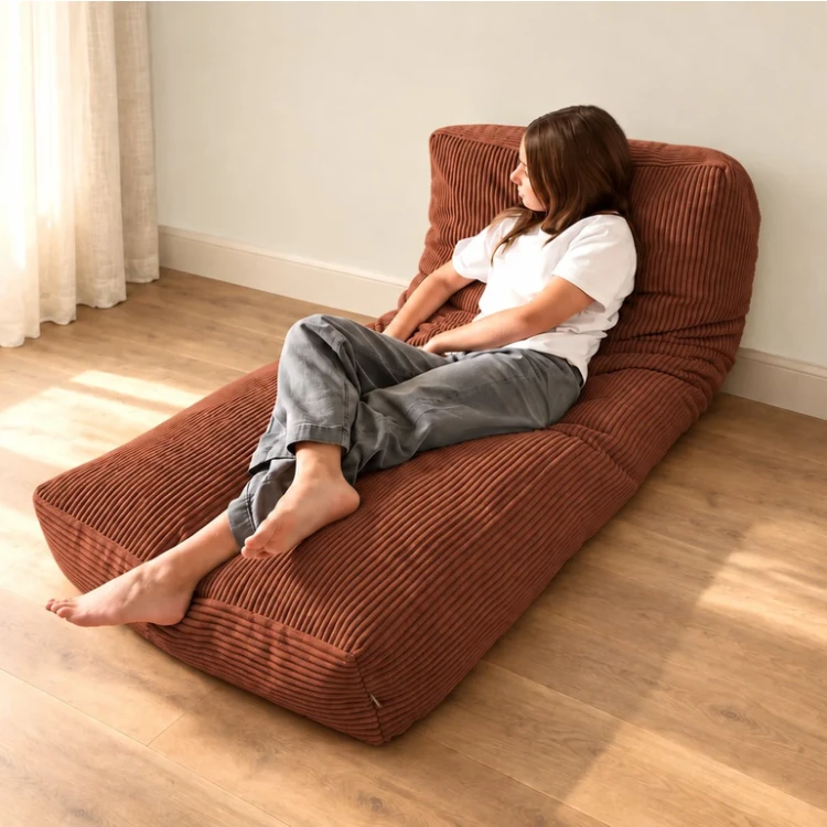 Pufa i materac podłogowy Shappy Futon Bean Bag Corduroy CINNAMON