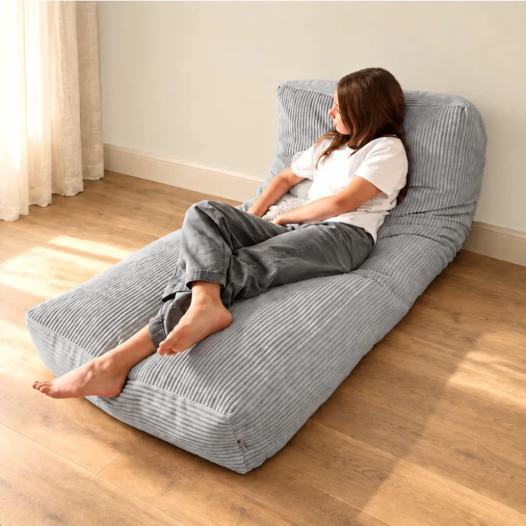 Pufa i materac podłogowy Shappy Futon Bean Bag Corduroy PEBBLE