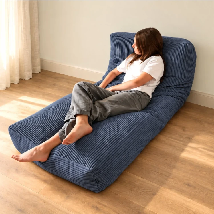 Pufa i materac podłogowy Shappy Futon Bean Bag Corduroy BLUEBERRY