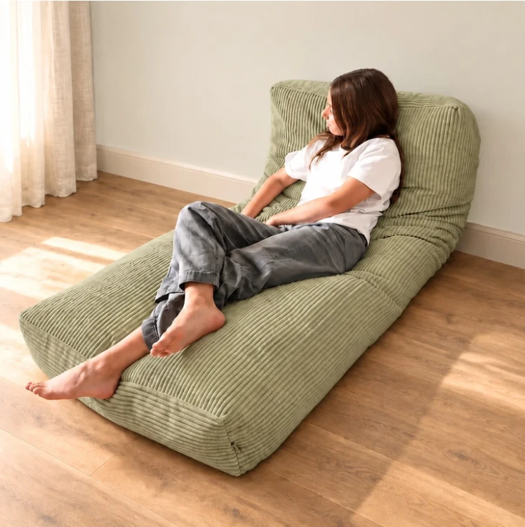 Pufa i materac podłogowy Shappy Futon Bean Bag Corduroy MATCHA