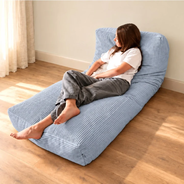 Pufa i materac podłogowy Shappy Futon Bean Bag Corduroy VANILLA SKY SUGAR