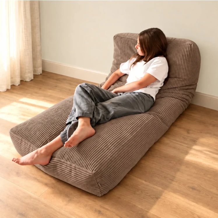 Pufa i materac podłogowy Shappy Futon Bean Bag Corduroy CHOCOLATE