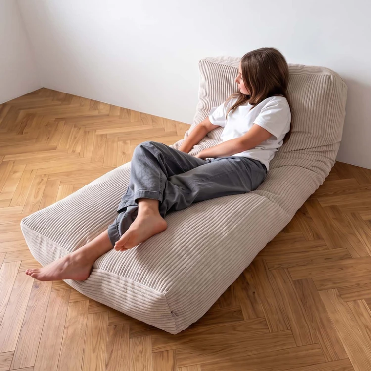Pufa i materac podłogowy Shappy Futon Bean Bag Corduroy VANILLA