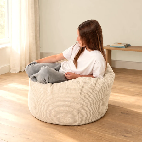 Pufa i materac podłogowy Shappy Futon Bean Bag Corduroy VANILLA