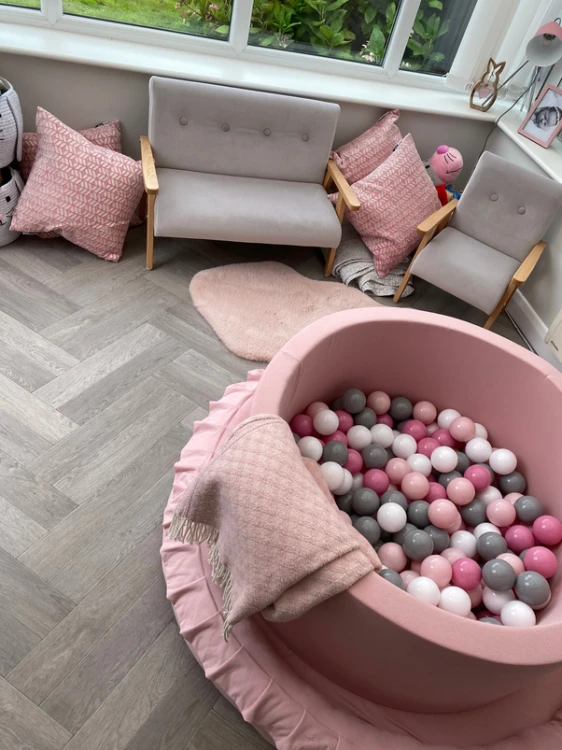 Sofa dla dzieci welwet koralowy MODELINA