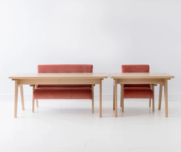 Sofa dla dzieci welwet koralowy MODELINA