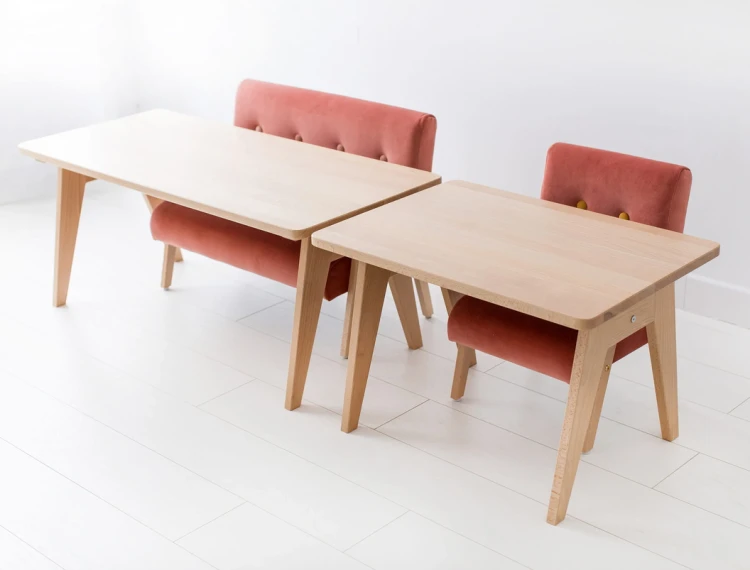 Sofa dla dzieci welwet koralowy MODELINA