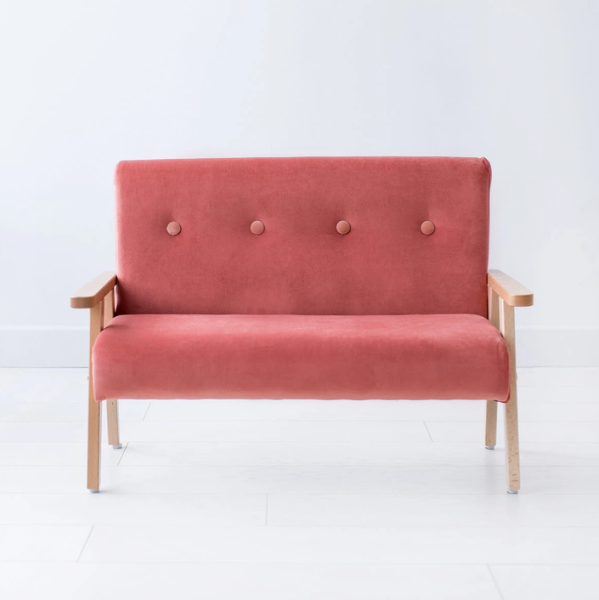 Sofa dla dzieci welwet koralowy MODELINA