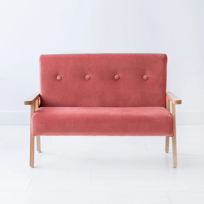 Sofa dla dzieci welwet koralowy MODELINA
