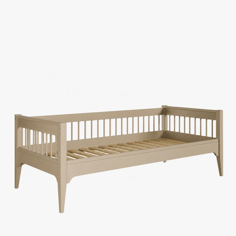 Łóżko pojedyncze Carmela Daybed 90x200 cm z ozdobnymi szczebelkami i opcjonalną szufladą