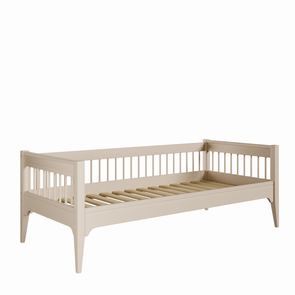 Kaszmirowe łóżko pojedyncze Carmela Daybed 90x200 cm z ozdobnymi szczebelkami