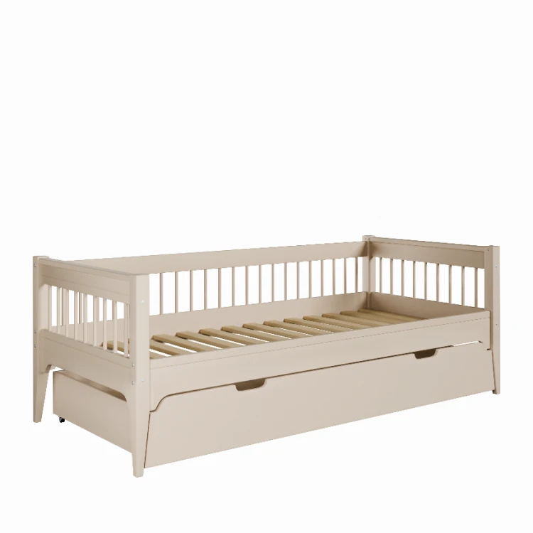 Kaszmirowe łóżko pojedyncze Carmela Daybed 90x200 cm z ozdobnymi szczebelkami