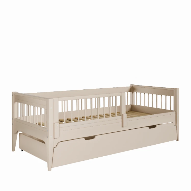 Kaszmirowe łóżko pojedyncze Carmela Daybed 90x200 cm z ozdobnymi szczebelkami
