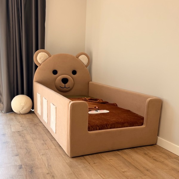 Tapicerowane łóżko Miś TEDDY MINI 80x160 do pokoju dziecka