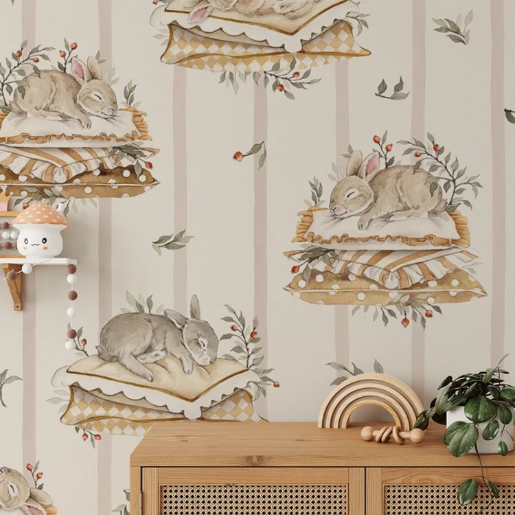 Tapeta do pokoju dziecka Royal Bunnies - Śpiące króliczki