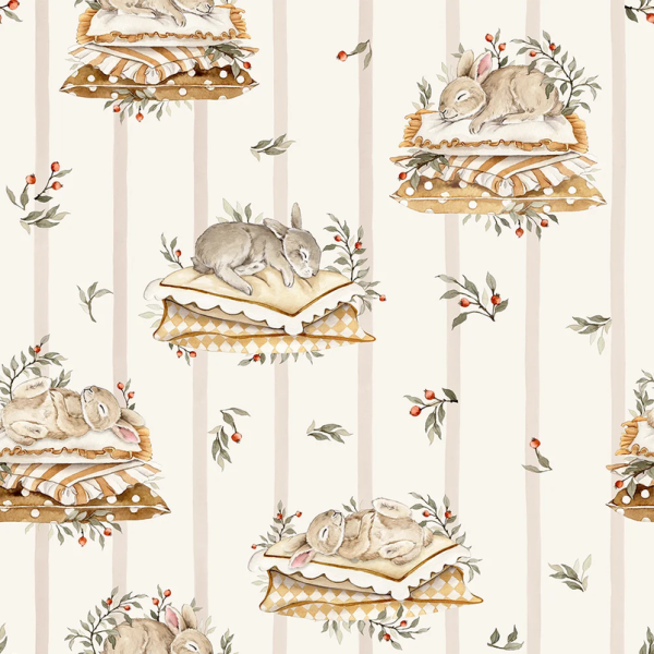 Tapeta do pokoju dziecka Royal Bunnies - Śpiące króliczki