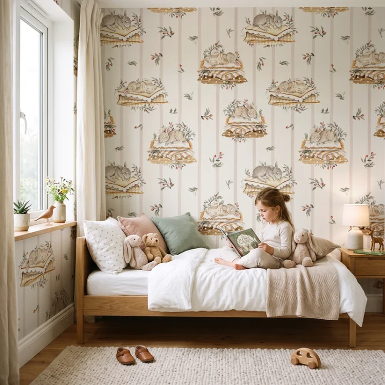 Tapeta do pokoju dziecka Royal Bunnies - Śpiące króliczki