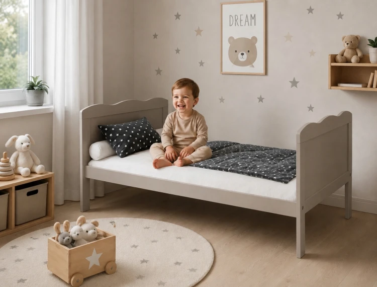 Łóżeczko niemowlęce Bella 140×70 3w1 z regulacją stelaża i funkcją tapczanika