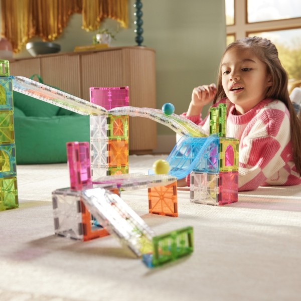 MAGNA-TILES Rail Racers Max 80 el. magnetyczny tor wyścigowy z kulkami Racer