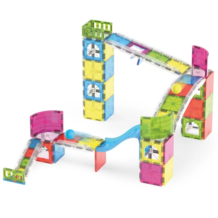 MAGNA-TILES Rail Racers Max 80 el. magnetyczny tor wyścigowy z kulkami Racer
