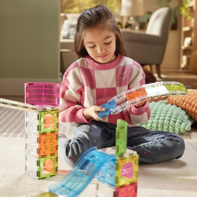 MAGNA-TILES Rail Racers Max 80 el. magnetyczny tor wyścigowy z kulkami Racer