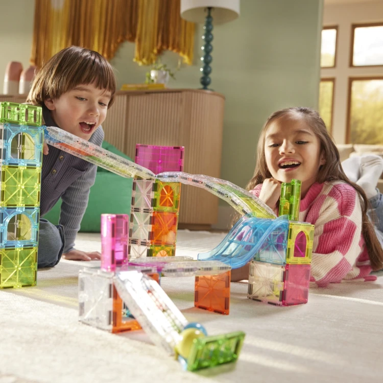 MAGNA-TILES Rail Racers Max 80 el. magnetyczny tor wyścigowy z kulkami Racer