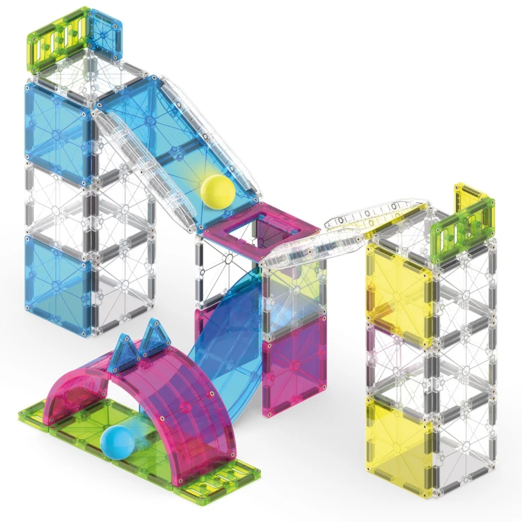 MAGNA-TILES Rail Racers Max 80 el. magnetyczny tor wyścigowy z kulkami Racer