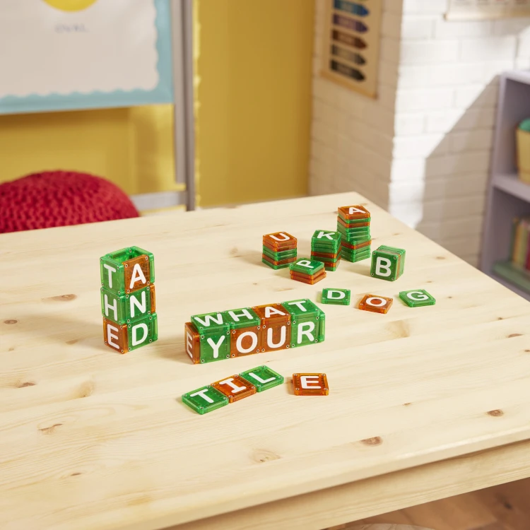 MAGNA-TILES microMAGS LEARN Letters 56 el. magnetyczne płytki z literami do nauki alfabetu